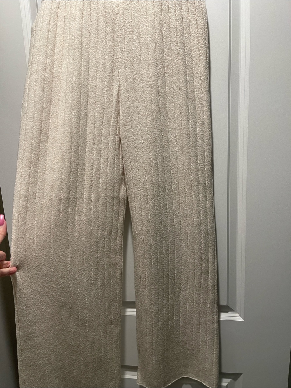 Wilt Wide-Leg Knit Pants in Cream